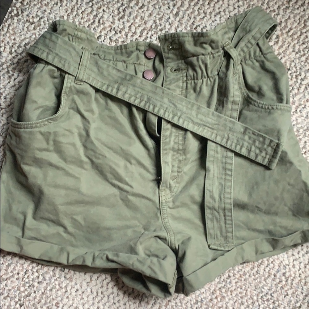High waisted tie shorts